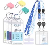 Cruise Essentials 2026 Must Haves Kit Including 2 Lanyards for Cruise Ship Cards 4 Luggage Tags 3 Magnetic Hooks 2 Phone Clips for Cruise Lines Essentials