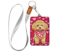 Cruise Essentials Badge Holder Cute Maltipoo Dog Heart