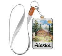 Cruise Essentials Cute Badge Holder Alaska Watercolours