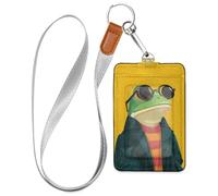 Cruise Essentials id Badge Holder Cute Crazy Animal Frog Yellow