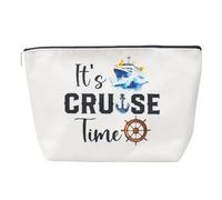Cruise Essentials,It's Cruise Time Make up Organiser Makeup Case Cosmetic Bag,Cruise Ship Essentials Gift for Women Cruise Lover Colleague