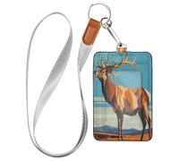 Cruise Essentials Name Badge Holder Brown Elk Illustrations