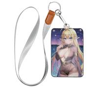 Cruise Essentials Name Badge Holders with Lanyard case with Card Holder for Ship Cards Travel & Vacation, Cartoon Anime Beauty elf Sexy
