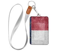 Cruise Essentials Security Badge Holder with Lanyard case with Card Holder for Ship Cards Travel & Vacation, North Carolina State Flag NC