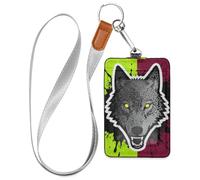 Cruise Essentials Vertical id Badge Holder Fierce Wolf Green Red