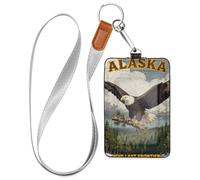 Cruise Essentials Vertical id Badge Holders Alaska Scenery Bird