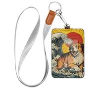 Cruise Essentials Work Badge Holder for Women Japanese Ocean Sea Waves | name card holders with Lanyard,Cruise Lanyard for ship cards Travel & Vacation,Royal Caribbean & NCL