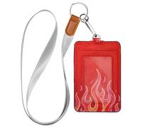 Cruise Essentials Work id Badge Holder for Women Neon Flames Red | badges holder with Lanyard,Cruise Lanyard for ship cards Travel & Vacation,Royal Caribbean & NCL