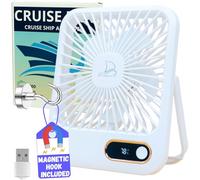 Nordmoose Cruise Fan Cabin Approved - 4000mAh Long Lasting, USB Rechargeable, Battery Powered Portable Travel Fan for Sleeping