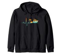 Cruise Heartbeat Summer Cruise Trip Cruising Vacation Zip Hoodie