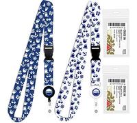 Cruise Lanyard for Ship Cards 2-Pack Cruise Lanyards with ID Holder, Key Card Retractable Badge & Waterproof Ship Card Holders for Cruises in 2024 & 2024