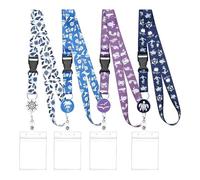 Cruise Lanyard for Ship Cards 4 Pack Cruise Lanyards with ID Holder, Key Card Retractable Badge & Waterproof Ship Card Holders Adjustable Cruise Lanyard for Ship Cards for Key Cards