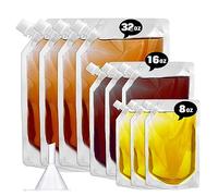 Cruise Liquor Flask Kit for Travel,Concealable and Reusable Rum Runner Alcohol Juice Travel Plastic Liquor Bags for Sneak Drink-4 x 32 oz + 3 x 16 oz + 3 x 8 oz + 1 Funnel