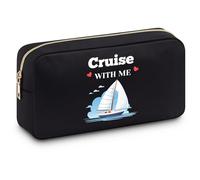 Cruise Lover Gift for Women Cosmetic Bag Cruise Themed Gifts for Friend Girl Daughter Wife Colleague Summer Vacation Makeup Bag Beach Weekend Presents for Sister Travel Zipper Bag