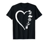 Cruise Lover Heart Nautical Anchor Ship Palm Tree Vacation T-Shirt