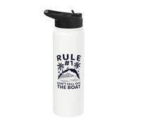 Cruise Lover Rule One Don't Fall Off The Boat Stainless Steel Insulated Water Bottle