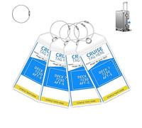 Cruise Luggage Tag Holder, 4 Pack Waterproof PVC with Stainless Steel Loops - Reusable Suitcase Tags for Cruise Ships, Air Travel & Outdoor Adventures