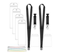 Cruise Luggage Tag Holder, 4 Pcs Clear Cruise Luggage Tags & 2 Pcs ID Card Luggage Tags, Waterproof Suitcases Tag Holders with Zip Seal & Steel Loops, PVC Cruise Tags Accessories for Travel Vacation