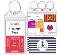Cruise Luggage Tag Holders for Carnival, Princess & NCL Cruises 4 Packs, Fits All Carnival, Princess & NCL Cruises Line Ships & Tags for Cruises in 2024-2025