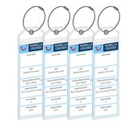 Cruise Luggage Tag Holders for Marella (TUI) [4 Pack] - Waterproof, Durable Plastic with Steel Loops - Fits All Marella (TUI) Ships for Cruising in 2024, 2025 and 2026