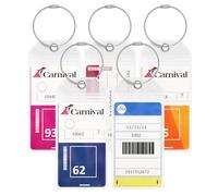 Cruise Luggage Tag Holders Large (5 Pack) Clear Waterproof PVC Tag Holder with Zip Seal & Steel Loops - Travel Vacation Accessories - Cruise Essentials - Carnival - Princess Cruises - P&0 - MSC