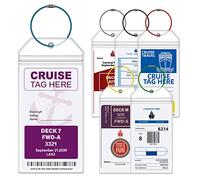 Cruise Luggage Tags for Carnival, MSC, Costa, NCL & Princess Cruise Ships, 6Pack Clear Tags Zip Seal Reusable Cruise Travel Essentials for 2025-2026