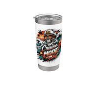 Cruise Mode On Skeleton Captain Funny Vacations Humor Stainless Steel Insulated Tumbler