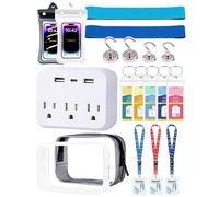 Cruise Must Haves, Cruise Essentials Kit with Non-Surge Protector Power Strip, Waterproof Phone Pouch, Lanyard with ID Holder, Luggage Tag Set, Magnetic Hooks, Towel Bands and 2 Clear Pouches