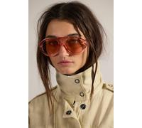 Cruise Oversized Aviator Sunglasses at Free People in Crystal Grapefruit - female