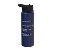 Cruise Rules Find Your Calm Minimalist Vacation Stainless Steel Insulated Water Bottle