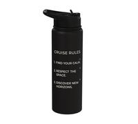 Cruise Rules Find Your Calm Minimalist Vacation Stainless Steel Insulated Water Bottle