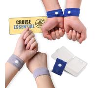 Cruise Seasickness Wristbands (2 Pairs) - Anti-Nausea Wristbands for Travel (Ship, Ferry, Car) - Natural Relief for Adults & Kids - Reusable Motion and Sea Sickness Bracelets - Cruise Essentials