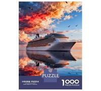 Cruise Ship 1000 Piece Jigsaw Puzzle Luxury Cruise Ship Cardboard Puzzle Adult Puzzles Educational Puzzle Family Jigsaw Birthday Gift for Family 52x38cm/1000pcs