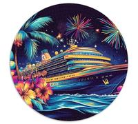 Cruise Ship 1000 Piece Round Jigsaw Puzzles Colourful Beautiful Decoration for Adults And Kids 1000pcs (67.5x67.5cm)