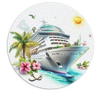Cruise Ship 1000 Pieces Jigsaw Puzzle Round DIY Women Gifts for Men 1000pcs (67.5x67.5cm)