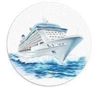Cruise Ship 1000 Pieces Round Jigsaw Puzzles Creative Seeking A Challenging And Relaxing Activity Games for Adults And Kids 1000pcs (67.5x67.5cm)