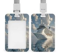 Cruise Ship Badge Holder Vertical Clear Plastic ID Card Holder Lanyard Work ID Card Cool Tactical ID Holders for Nurse Teacher Office Work Badge Clip