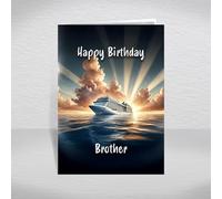 Cruise Ship Birthday Card for Brother - Ocean Liner Themed Keepsake for Holiday Travel Fans & Maritime Enthusiasts: Brother Birthday Card (Size A5)