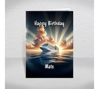 Cruise Ship Birthday Card for Mate - Ocean Liner Themed Keepsake for Holiday Travel Fans & Maritime Enthusiasts: Mate Birthday Card (Size A5)