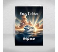Cruise Ship Birthday Card for Neighbour - Ocean Liner Themed Keepsake for Holiday Travel Fans & Maritime Enthusiasts: Neighbour Birthday Card (Size A5)