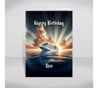 Cruise Ship Birthday Card for Son - Ocean Liner Themed Keepsake for Holiday Travel Fans & Maritime Enthusiasts: Son Birthday Card (Size A5)