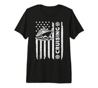 Cruise Ship Captain Patriotic US American Flag Cruising Premium T-Shirt