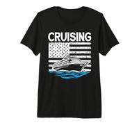 Cruise Ship Captain Patriotic US American Flag Cruising Premium T-Shirt