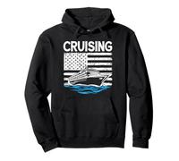Cruise Ship Captain Patriotic US American Flag Cruising Pullover Hoodie
