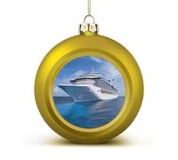 Cruise Ship Christmas Ball Ornaments 2.4 Inch Shatterproof Christmas Tree Decorations Balls Golden-Style Hanging Christmas Ornaments for Xmas Tree Holiday Decoration