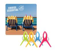 Cruise Ship Colourful Towel Clips for Sun Loungers, Beach & Pool Chairs - Works on P&O, Marella, MSC, Norwegian, Royal Caribbean - Cruise Essentials by AnchorsUp