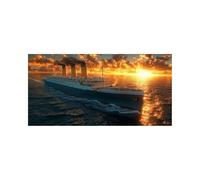 Cruise Ship Diamond Art Kits Adults Sunset Diamond Painting, Crystal Art Cross Stitch Embroidery Kit 16 x 32 in, DIY Painting by Numbers with Colored Rhinestones, Room Decor Gifts for Women DZSH-7567