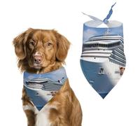 Cruise Ship Dog Bandana Triangle Dog Scarf Washable Polyester Dog Bibs Cute Pet Bandana for Medium Large Dogs Puppy and Cats
