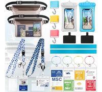 Cruise Ship Essentials 2025 - Complete Cruise Must-Haves Kit with Waterproof Fanny Packs Set, Black-Translucent Black, M, Translucent Black