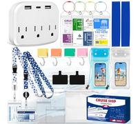 Cruise Ship Essentials 2026 - Complete Cruise Must Haves Kit with Premium Waterproof Phone Pouches, Extra Magnetic Hooks, Non-Surge Power Strip, Lanyards, Luggage Tags & Gift Box Packaging
